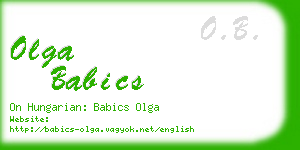 olga babics business card